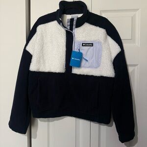 Columbia Lodge Sherpa Pullover in Dark Nocturnal Size Large